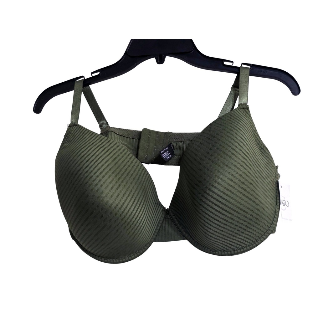 Pure Beauty Rene Rofe Oregano Green Striped T-Shirt Bra 44D CATB25877XH2‎